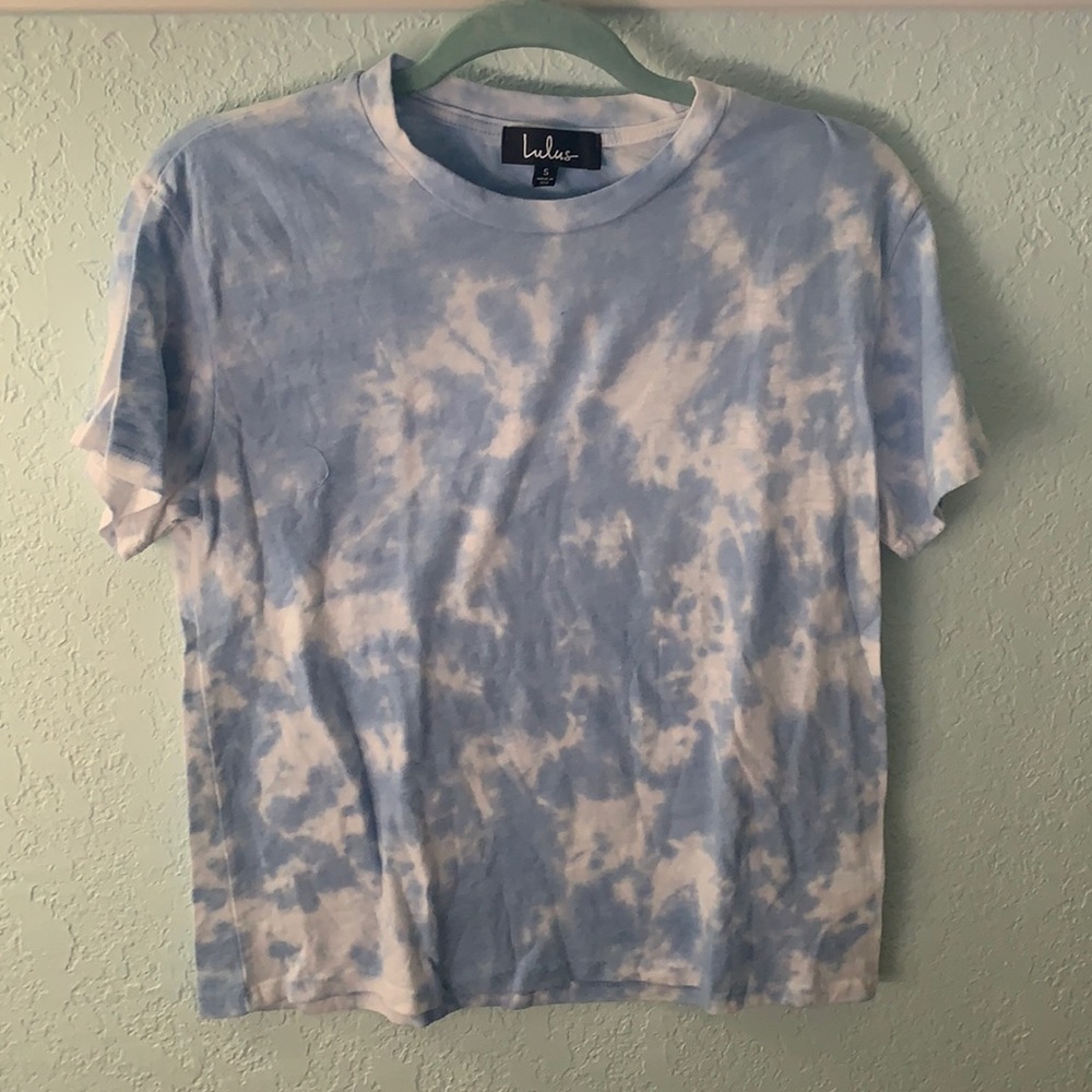 Blue and white tie dye shirt